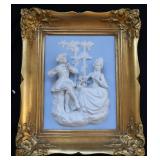 Framed Italian Alt Meissen Porcelain Plaque