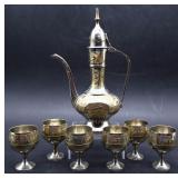 Brass Indian Sarna Aftaba Set