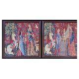 2pc Framed Lady & Unicorn Tapestries
