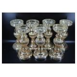 7pc. Gold Speckled Glass Candle Stick Holders