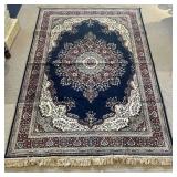 Heritage Carpet Crystal Navy Silk  Area Rug