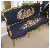 French Vntg Needlepoint Upholstery Couch