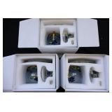 3pc NIB Lantree Crystal Blue Coffee Cups w/Saucer+