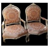 2pc Embroidered Arm Chairs