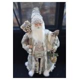 Hand Crafted Champagne & Silver Santa Claus