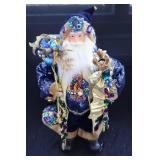 Hand Crafted Brilliant Blue Santa Claus
