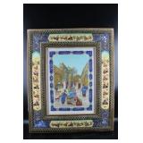 Signed RARE Antique Khatamkari Frame Painting
