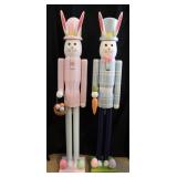 Easter Bunny Wooden Statues