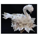 Bejeweled Silver & White Hand Crafted Swan