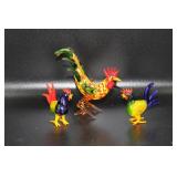 Lenox Hand Blown Glass Roosters