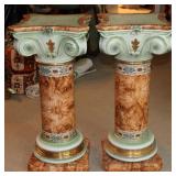 Pair of Loreazou Italian Ceramic Columns