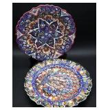 2pc Turkish Hand Painted Ceramic Plates