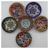 6pc Turkish Hand Painted Ceramic Bowls