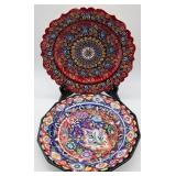 2pc Turkish Hand Painted Ceramic Plates
