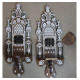 2pc Maroco Mother of Pearl Inlaid Wall Shelves