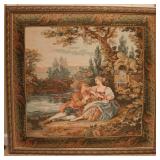 Vintage French Style Framed Tapestry