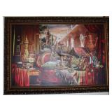 Large Indian Style Framed Still Life Canvas Print