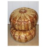 Pair of Egyptian Revival Leather Poufs