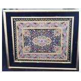 Framed Hand Crafted Embroidered Tapestry