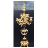 Italian Neoclassical Style Brass & Marble Candelab