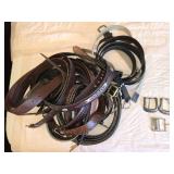 Box of Assorted Belts and Buckles