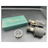 Antique Opera Binoculars, Fishing Tin & More