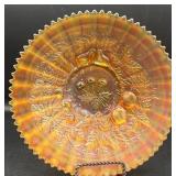 Stippled Three Fruits Marigold Ribbed Bowl