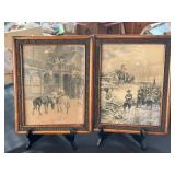 Antique Engraving Prints Framed