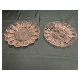 Vintage Clear Glass Deviled Egg Servers
