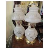 Set of 2 Vintage Electric Hurricane Lamps