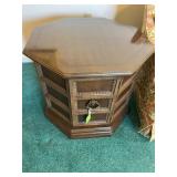 Vintage Octagon All Wood End Table