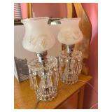 Par of Antique Victorian Teardrop Lamps