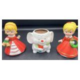Vintage Homco Very Merry Girls & Mouse