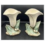 Pair of Vintage McCoy Lily Flower Vase