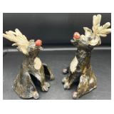Pair of Handmade Reindeer Pottery