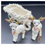 Vintage Spaghetti Top Sleigh w/Reindeer