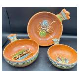 40s Set of Three Vintage Tonala Nesting Bowls