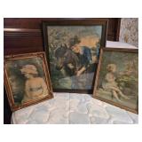 Set of 3 Victorian Prints in Frames