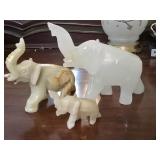 Set of 3 Onyx Elephants