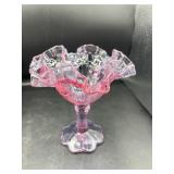 Vintage Dusty Rose Fenton Glass Compote