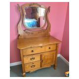 Antique Victorian Carved Dresser w/Mirror