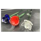 3 Glass Flowers