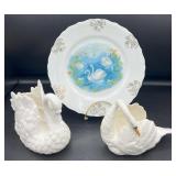 Swan Bavarian Style Plate & Czech Swans