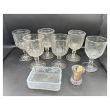 Collection of Goblets, Opalescent Bowl & More