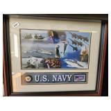 U.S. Navy Composite Photo With Coin & Stamp