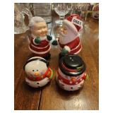 Santa And Snowman Salt And Peppers
