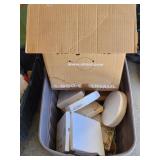 Large Box And Tote Of EMPTY Plate Boxes