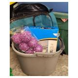 Bucket Of Paper And Christmas Items