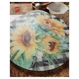 Flower Cutting Board And Metal Items