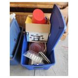 Tote Of Kitchen Items